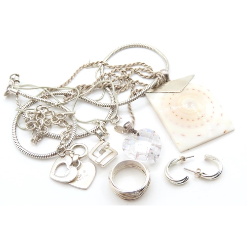Various Silver Jewellery Items as Photographed Vintage and Others