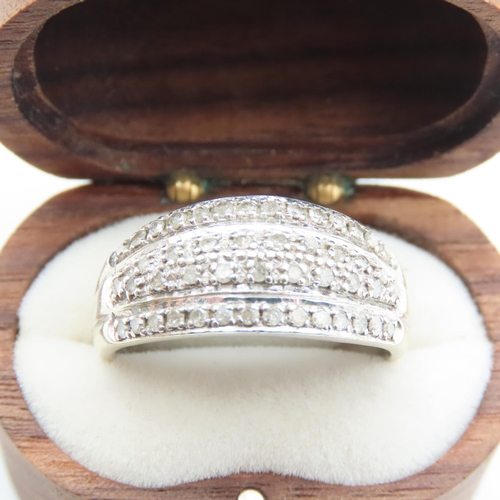 497 - Diamond Set Ladies Ring Set in 9 Carat White Gold Band Size S