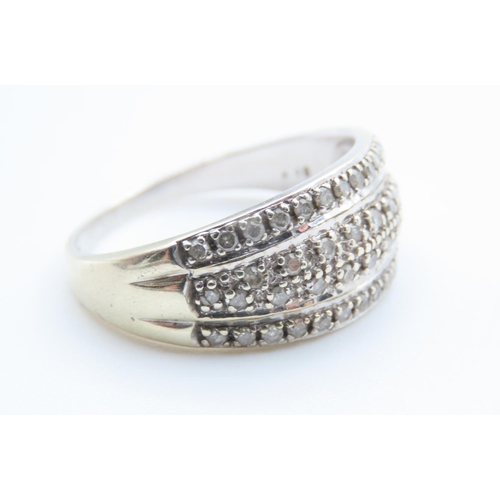 497 - Diamond Set Ladies Ring Set in 9 Carat White Gold Band Size S