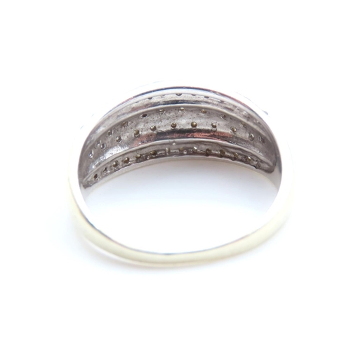 497 - Diamond Set Ladies Ring Set in 9 Carat White Gold Band Size S