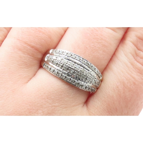 497 - Diamond Set Ladies Ring Set in 9 Carat White Gold Band Size S