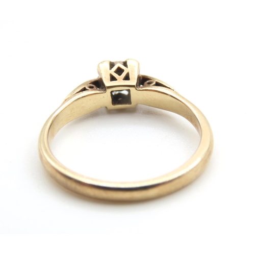 502 - Old European Cut Solitaire Diamond Ladies Ring Mounted on 9 Carat Yellow Gold Band Ring Size J