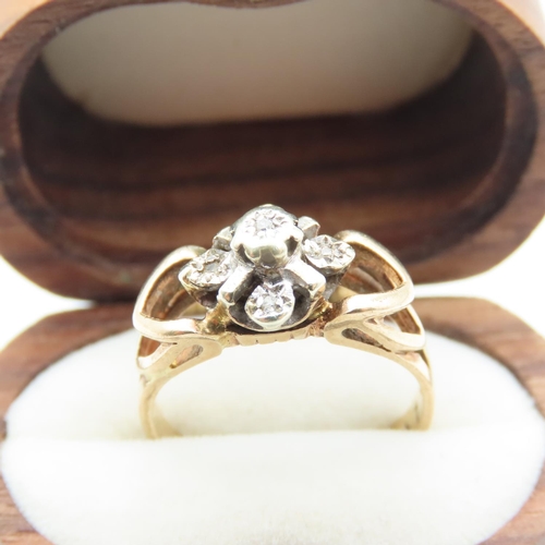 506 - Five Stone Diamond Ring Mounted on 9 Carat Yellow Gold Band