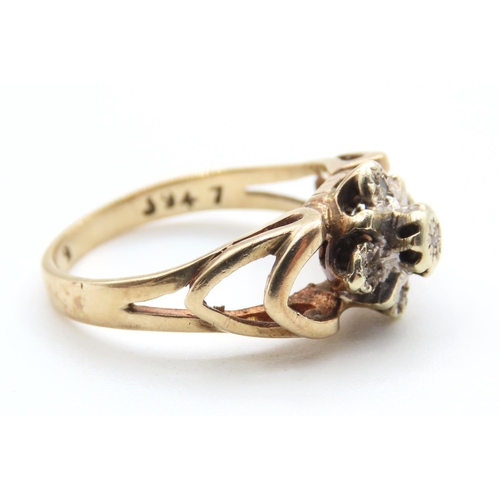 506 - Five Stone Diamond Ring Mounted on 9 Carat Yellow Gold Band