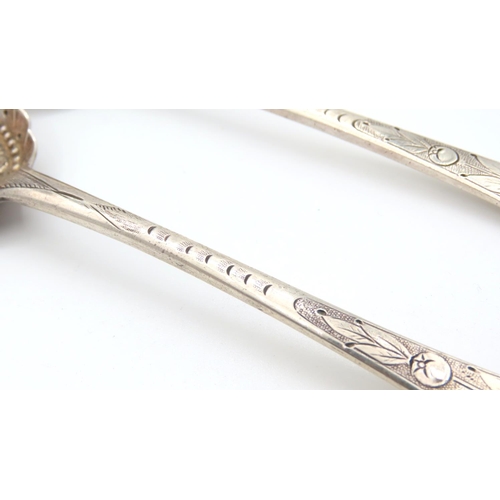 521 - Pair of Silver Berry Spoons Each 21cm Long