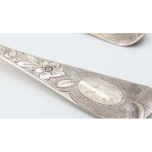 521 - Pair of Silver Berry Spoons Each 21cm Long