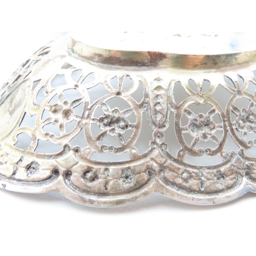 523 - Pair of Silver Strawberry Dishes Attractively Detailed Each 17cm Long and 13cm Wide