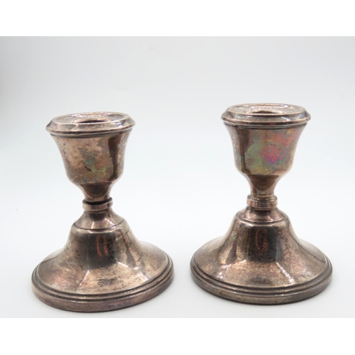 526 - Pair of Silver Candle Rests 9cm High