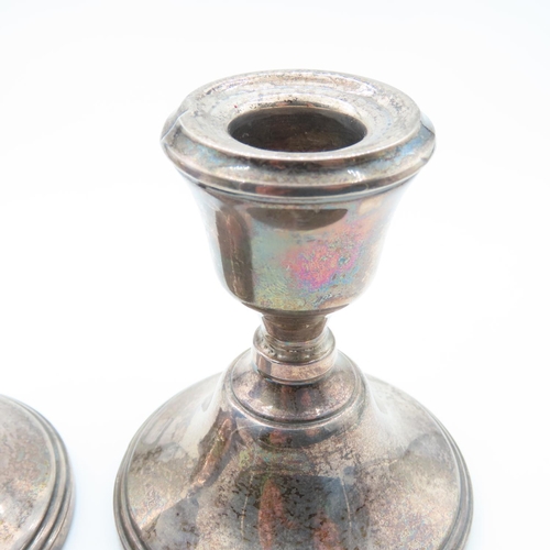 526 - Pair of Silver Candle Rests 9cm High