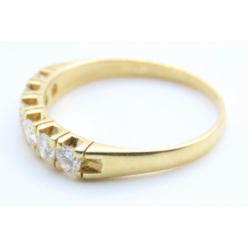 73 - Six Stone Diamond Set Ladies Ring Mounted in 18 Carat Yellow Gold Ring Size R