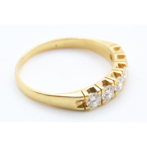 73 - Six Stone Diamond Set Ladies Ring Mounted in 18 Carat Yellow Gold Ring Size R