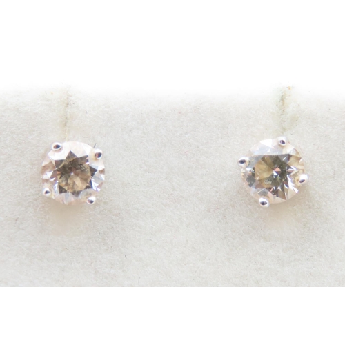 92 - Pair of 18 Carat Yellow Gold Diamond Set Earrings