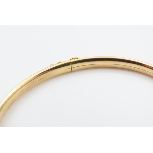 99 - 9 Carat Yellow Gold Bangle with Diamond Cut Design Inner Width 6cm