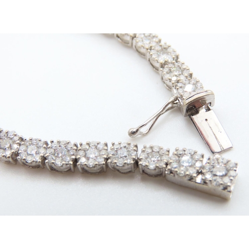4 - Diamond Set Ladies Tennis Line Bracelet Set in 18 Carat White Gold 18cm Long 7 Carat of Diamonds App... 