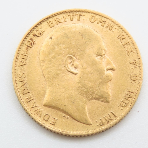 542 - Full Sovereign 22ct Gold 7.9 Grams 1905 Edward London Mint