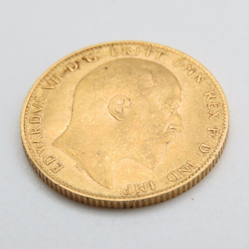 542 - Full Sovereign 22ct Gold 7.9 Grams 1905 Edward London Mint