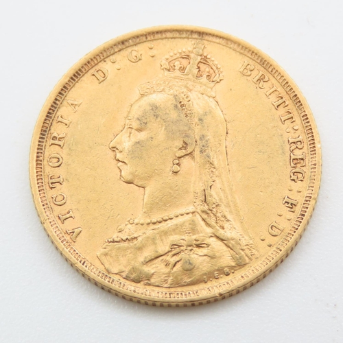 543 - Full Sovereign 22ct Gold 7.9 Grams 1888 Jubilee Victoria London Mint