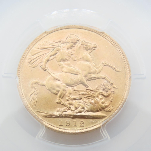 545 - Full Sovereign 22ct Gold 7.9 Grams 1912 George London PCGS