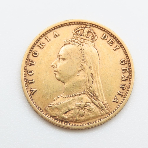 548 - Half Sovereign 22ct Gold 3.9 Grams 1892 Jubilee Victoria Shieldback London Mint