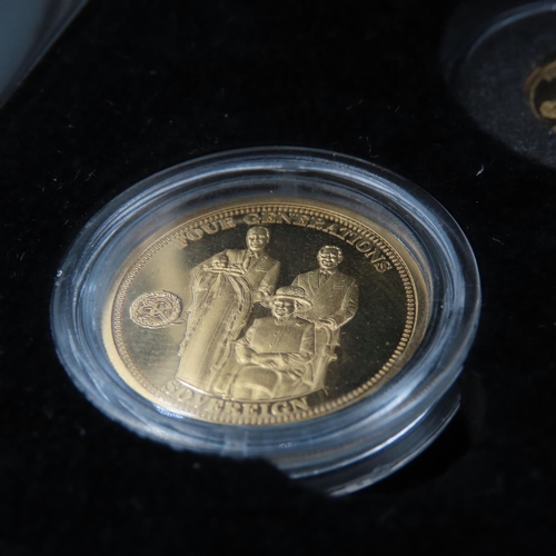 550 - 2014 The Four Generations Sovereign Coin Collection 22ct Gold 7.99g, 3.99g and 1.99g with Original P... 