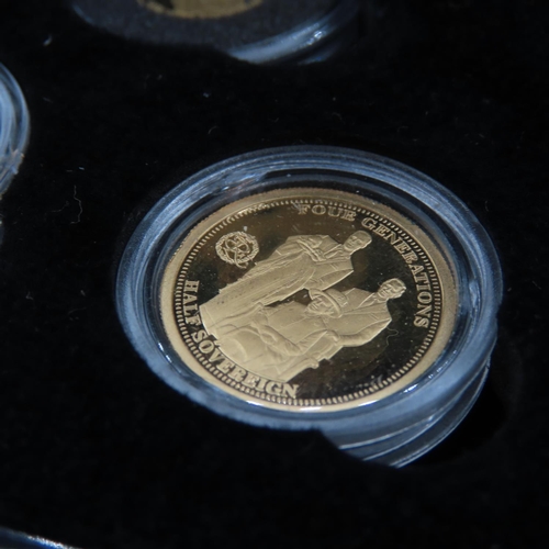 550 - 2014 The Four Generations Sovereign Coin Collection 22ct Gold 7.99g, 3.99g and 1.99g with Original P... 