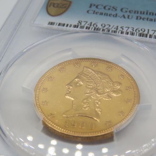 555 - 1900 Ten Dollar Gold Coin PCGS Graded 16.71g 90% AU