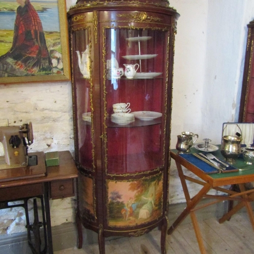 1 - Pair of Attractive French Vernis Martin Cabinets Demi Lune Form Ormolu Mounts Each Approximately 5ft... 