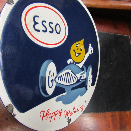 129 - Esso Garage Advertising Sign Circular Form Approximately 10 Inches Diameter