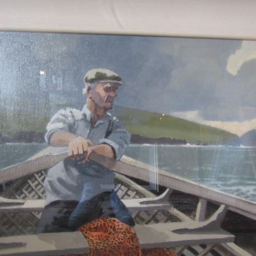 140 - John F Skelton Light Aboard Leaving Dunquin for the Blaskets Kerry Oil on Board 16 Inches High x 18 ... 