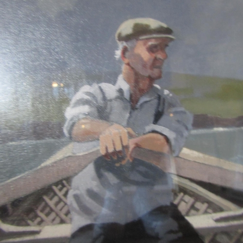 140 - John F Skelton Light Aboard Leaving Dunquin for the Blaskets Kerry Oil on Board 16 Inches High x 18 ... 