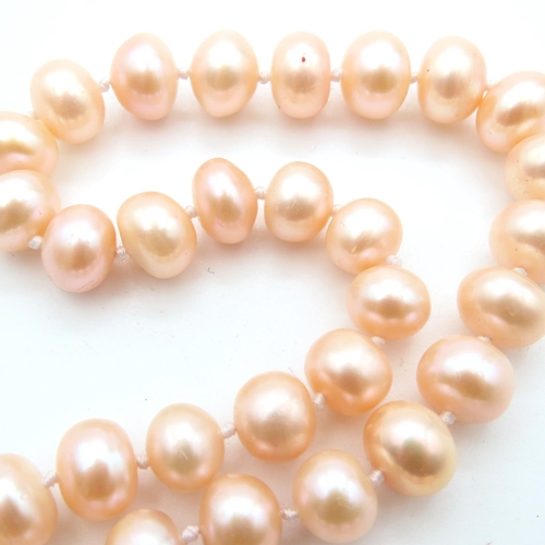 1421 - Single Strand Ladies Pearl Necklace with Magnetic Silver Clasp 42cm Long