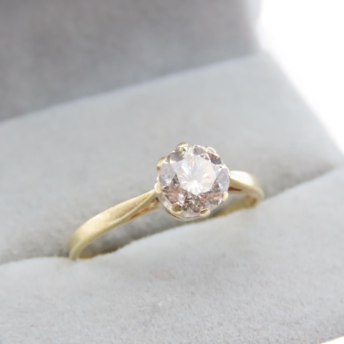 1438 - 1 Carat Diamond Solitaire Ring Mounted in 18 Carat Yellow Gold Ring Size N and a Half