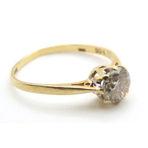 1438 - 1 Carat Diamond Solitaire Ring Mounted in 18 Carat Yellow Gold Ring Size N and a Half