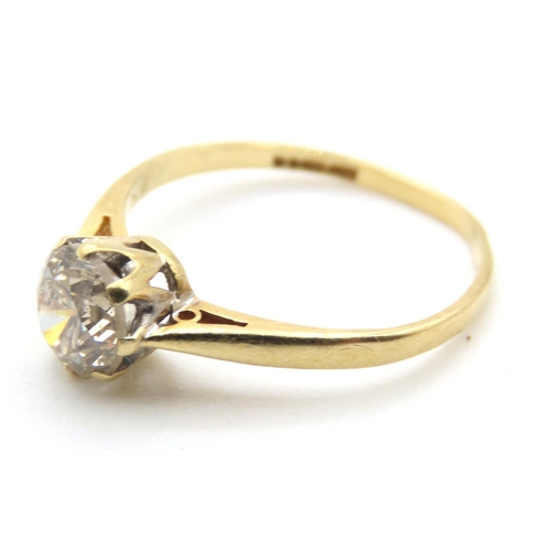 1438 - 1 Carat Diamond Solitaire Ring Mounted in 18 Carat Yellow Gold Ring Size N and a Half