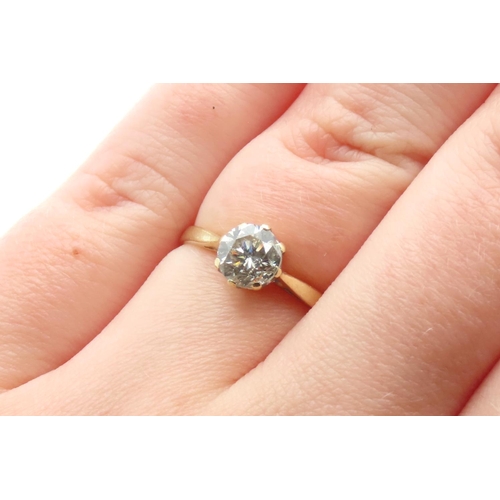 1438 - 1 Carat Diamond Solitaire Ring Mounted in 18 Carat Yellow Gold Ring Size N and a Half