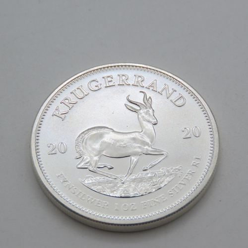 1457 - Silver Krugerrand Mint Condition Dated 2020 1oz Fine Silver