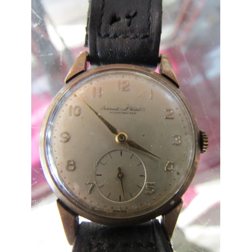 1464 - IWC 9 Carat Gold Cased Pilot's Wristwatch Inscribed and Dated Verso 1968 Working Order and Keeping T... 