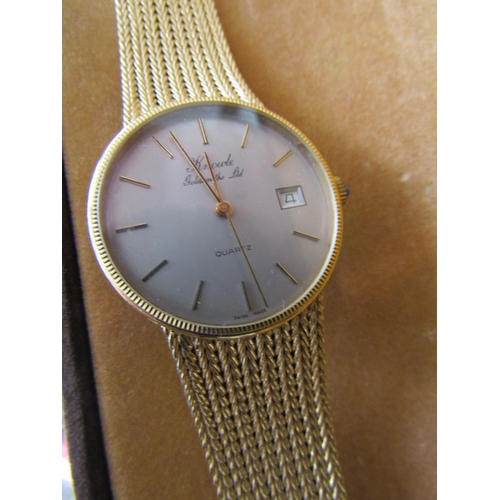 1465 - Louis Erard Gold Filled Gentleman's Wristwatch with Original Presentation Box Date Aperture to Dial ... 