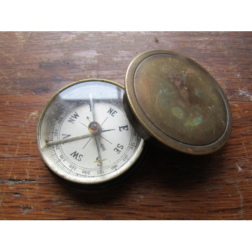 257 - Bronze Cased Military Compass Antique