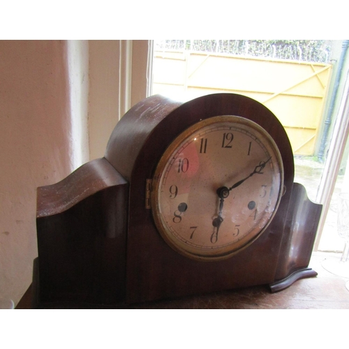 30 - Two Archtop Mantle Clocks Widest Approximately 12 Inches Wide