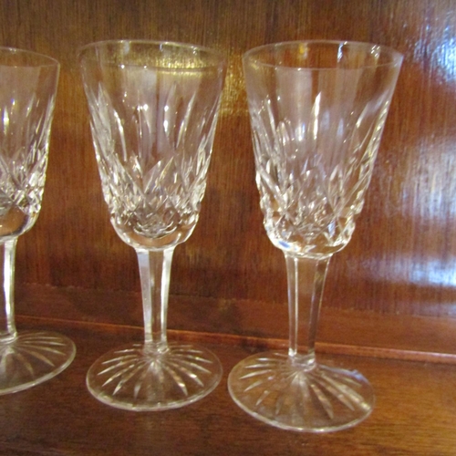 4 - Set of Six Waterford Crystal Sherry Glasses Pedestal Form