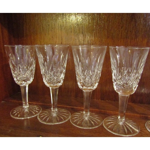 4 - Set of Six Waterford Crystal Sherry Glasses Pedestal Form