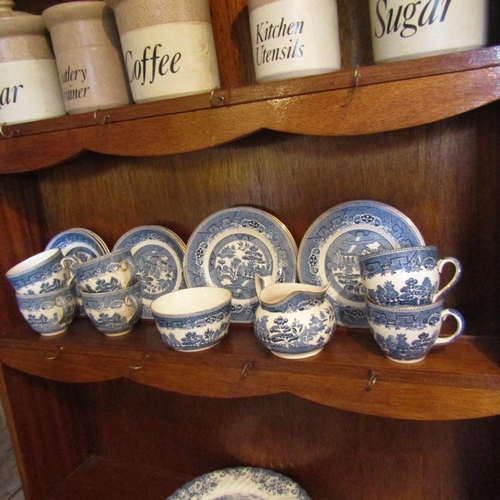 44 - Collection of Various Blue and White Porcelain with Earthenware Jars Quantity as Photographed