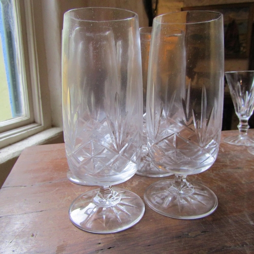 47 - Set of Six Waterford Crystal Pedestal Glasses Each Approximately 7 Inches High