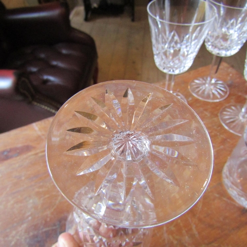 49 - Four Waterford Cystal Pedestal Form Wine Glasses and Two Whiskey Tumblers Six in Lot