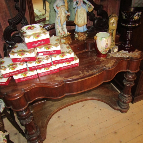 53 - Victorian Dutchess Dressing Table Mirrored Back Above Shape Supports Approximately 48 Inches Wide
