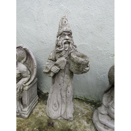 Composite Stone Figure of Wizard Approximately 18 Inches High