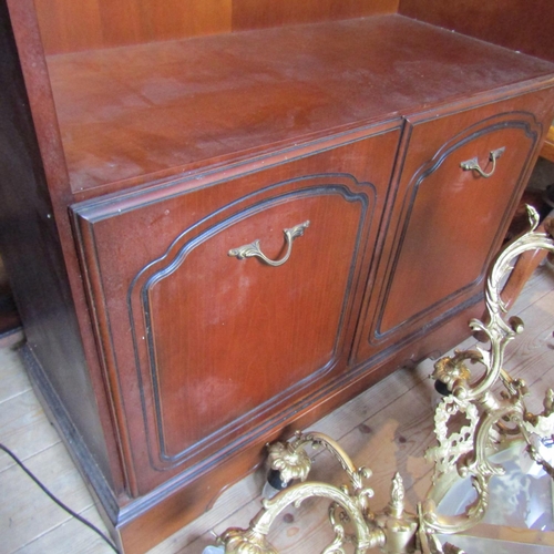 79 - Mahogany Open Form Side Cabinet Cupboard Base Twin Door Approximately 44 Inches Wide x 6ft 8 Inches ... 