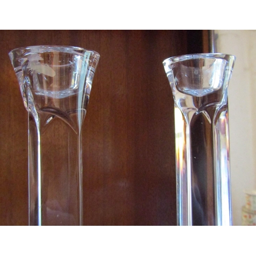 83 - Pair of Waterford Crystal Candle Rests Each Approximately 11 Inches High