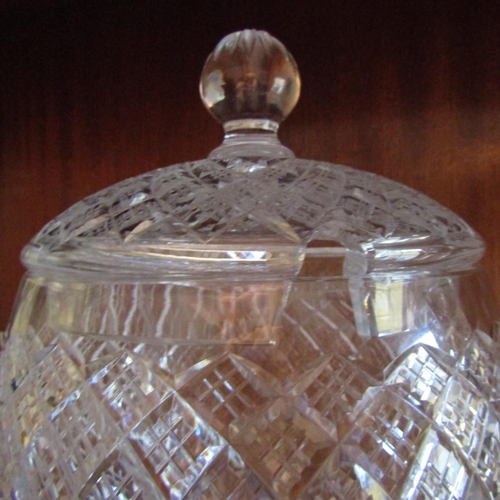 84 - Large Waterford Crystal Cookie Jar Large Globe Form Approximately 14 Inches High